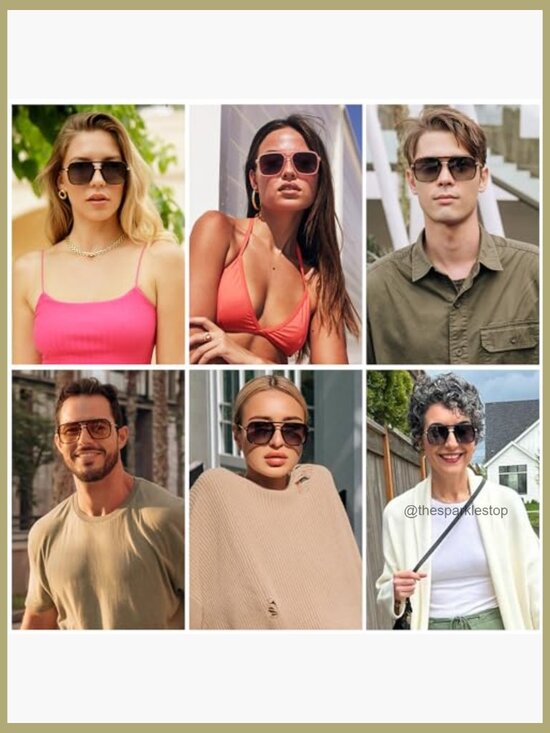 Square Retro Polarized Sunglasses with UV400 Protection main image 6